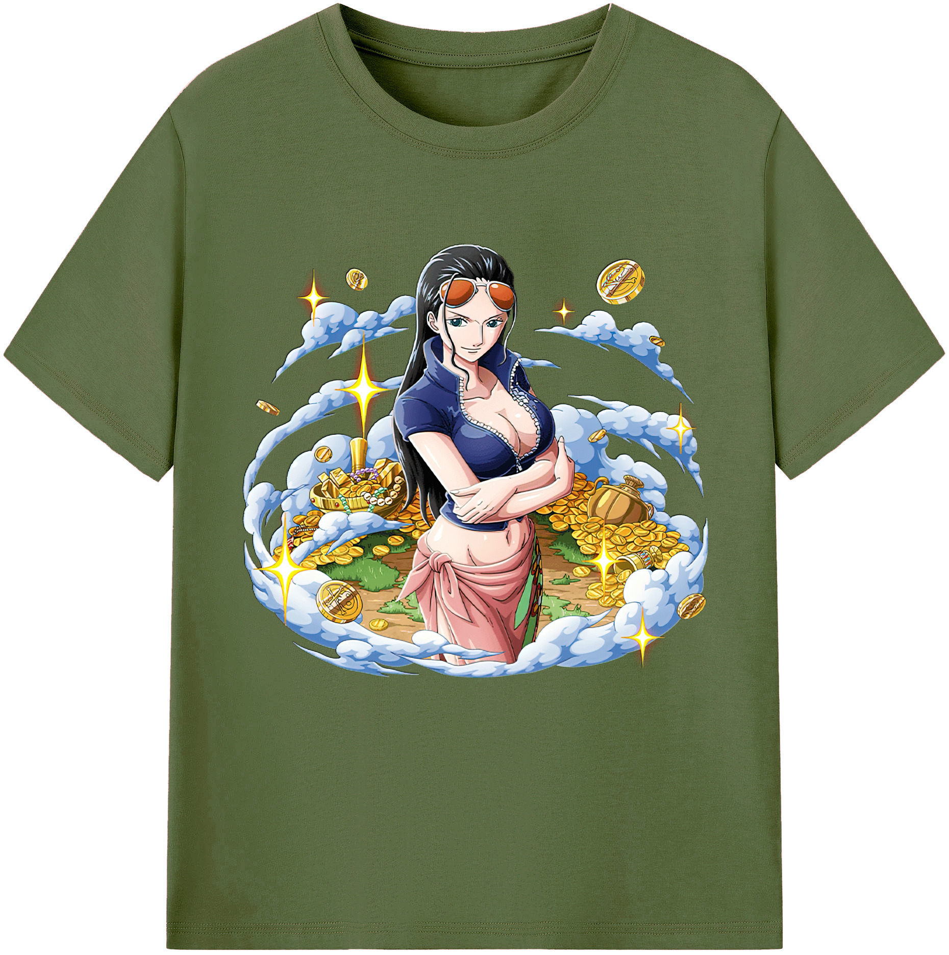ワンピース ニコ・ロビン ONE PIECE Nico Robin 綿100％半袖Tシャツ（フロントプリント）